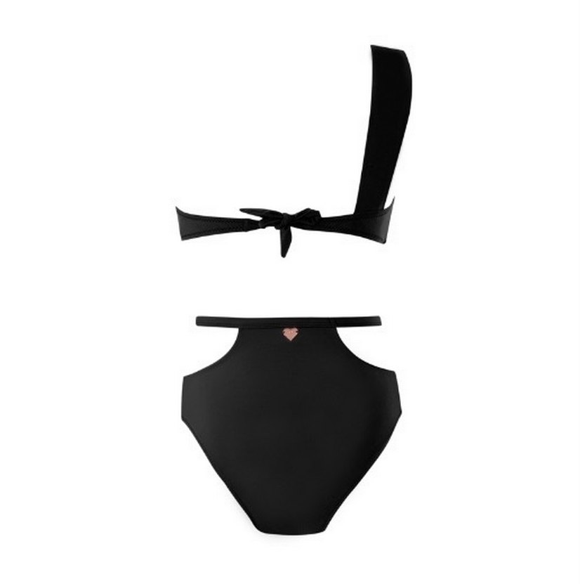 Siyah Tek Omuzlu Mini Bikini - Görsel 2