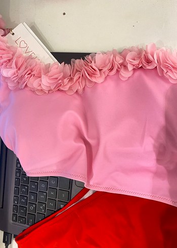 Gül detaylı mayokini - Görsel 4