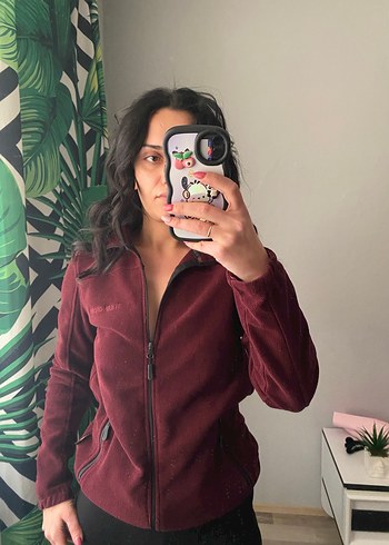 Bordo Fermuarlı Kadın Sweatshirt - Görsel 2