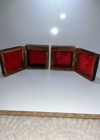 ESKİ ANTİKA VİNTAGE MÜCEVHER KUTUSU İŞLEMELİ AHŞAP - Görsel 8