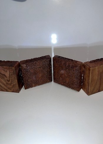 ESKİ ANTİKA VİNTAGE MÜCEVHER KUTUSU İŞLEMELİ AHŞAP - Görsel 5