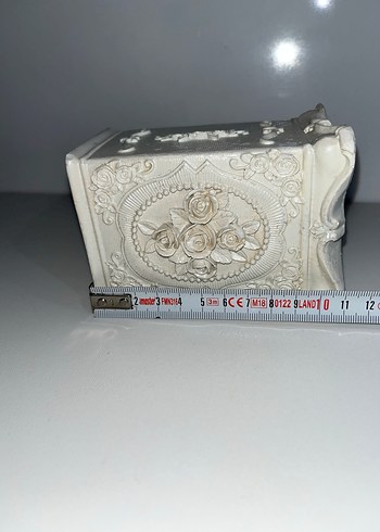 Beyaz Dekoratif Çiçek Desenli Vazo - Görsel 6