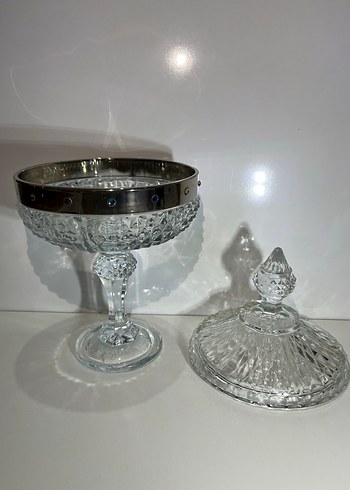 Parlak Beyaz Kristal Kapaklı şekerlik - Görsel 2