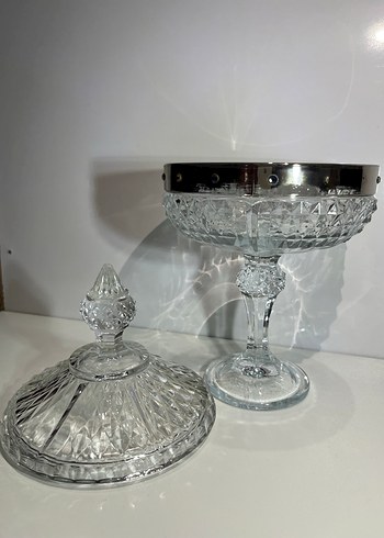 Parlak Beyaz Kristal Kapaklı şekerlik - Görsel 5