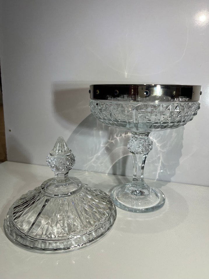 Parlak Beyaz Kristal Kapaklı şekerlik - Görsel 5