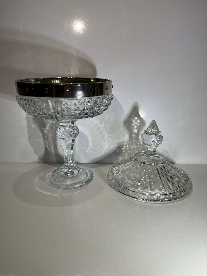 Parlak Beyaz Kristal Kapaklı şekerlik - Görsel 4