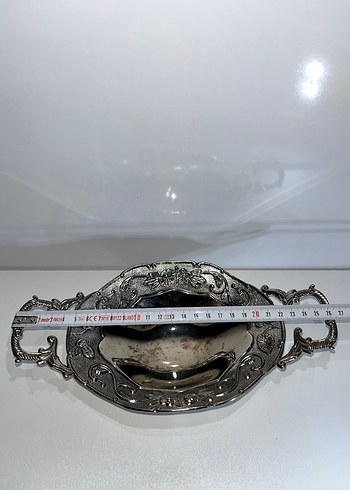 Vintage Gri Yılan Desenli Parlak Tepsi - Görsel 7