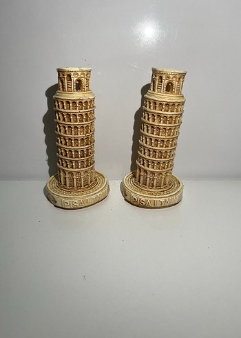 Bej Renk Eğik Kule Biblo Seti PİSA KULESİ - Görsel 2