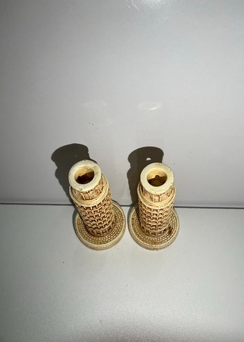 Bej Renk Eğik Kule Biblo Seti PİSA KULESİ - Görsel 4