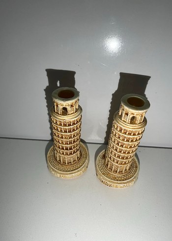 Bej Renk Eğik Kule Biblo Seti PİSA KULESİ - Görsel 3