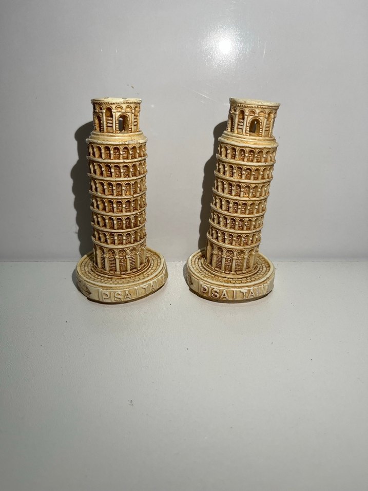 Bej Renk Eğik Kule Biblo Seti PİSA KULESİ - Görsel 2