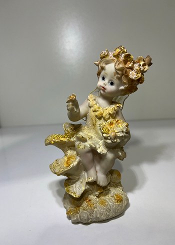 Çiçekli Taçlı Beyaz Renkli peri kızı biblo - Görsel 4