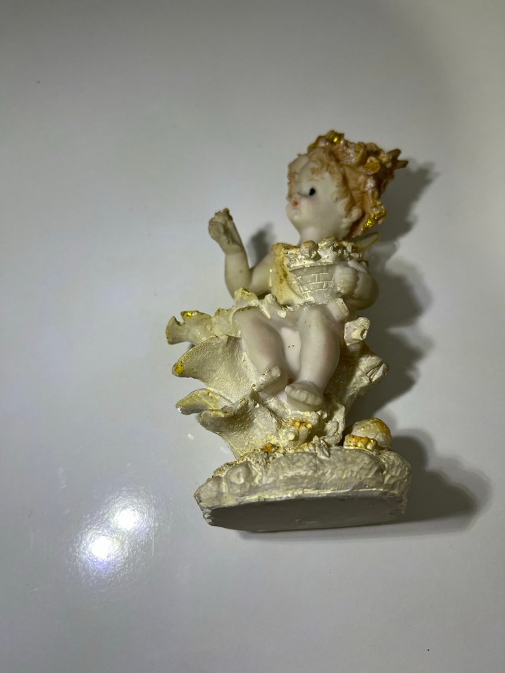 Çiçekli Taçlı Beyaz Renkli peri kızı biblo - Görsel 5