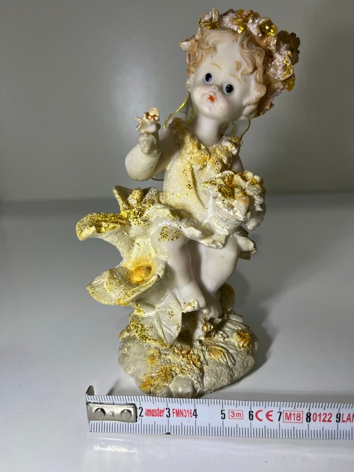 Çiçekli Taçlı Beyaz Renkli peri kızı biblo - Görsel 3