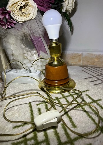 Ahşap ve Metal Masa Lambası Beyaz Işık - Görsel 7