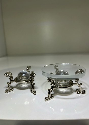 Parlak Beyaz Kristal Mumluk sunumluk - Görsel 6