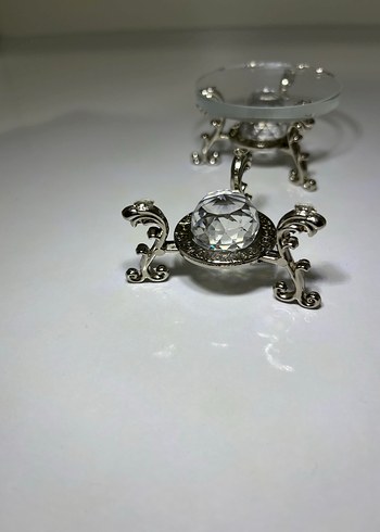 Parlak Beyaz Kristal Mumluk sunumluk - Görsel 5