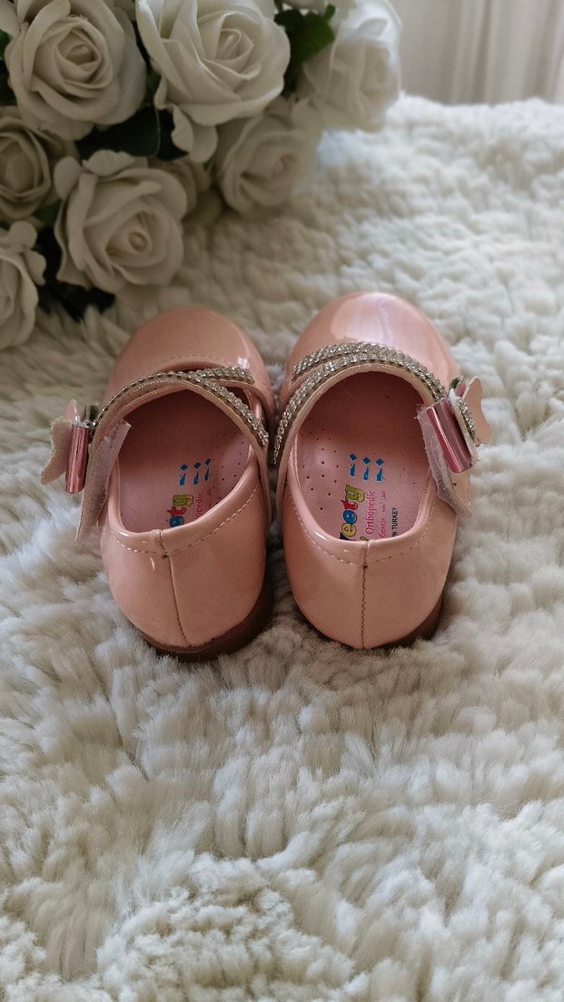 Pembe Tokalı Yılan Desenli Kız Babet - Görsel 3