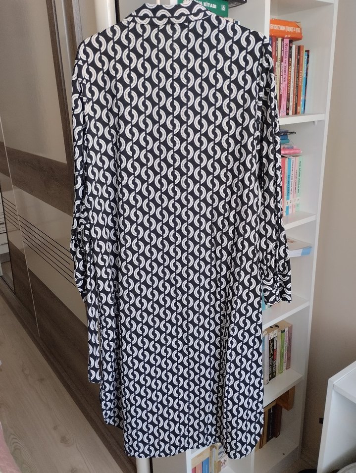 Gri Desenli Uzun Hamile Tunik - Görsel 3