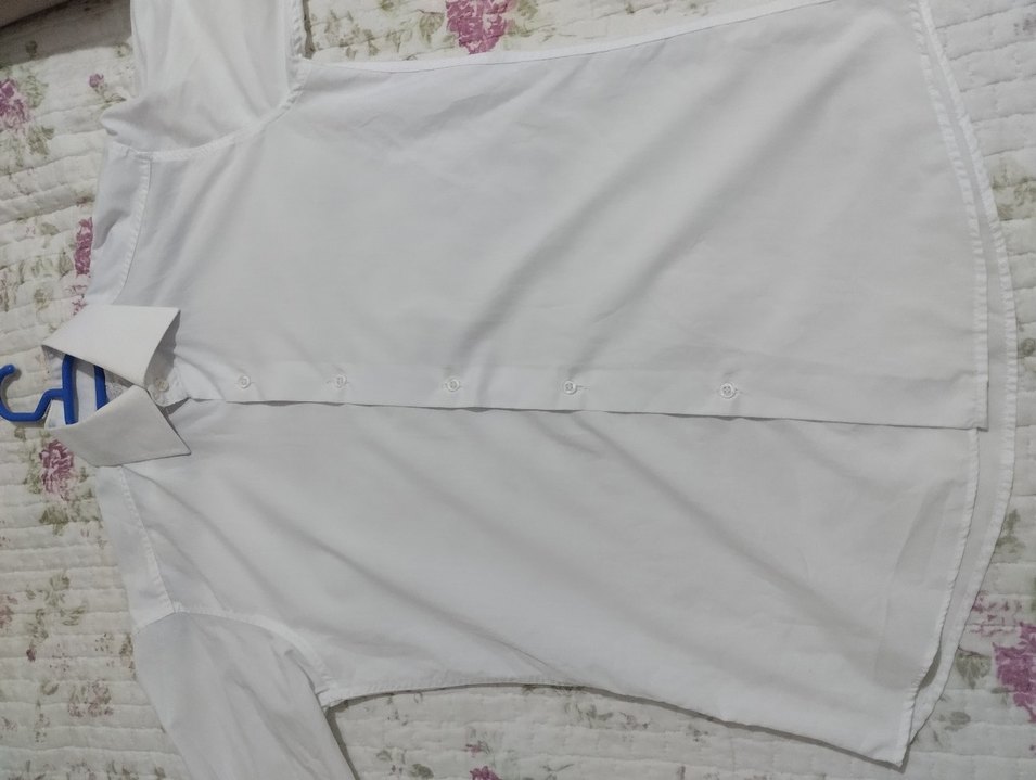 Erkek Beyaz Pamuklu Düğmeli Gömlek - Görsel 5