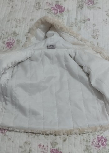 Kız Çocuk Beyaz Kürk Detaylı Ceket - Görsel 4