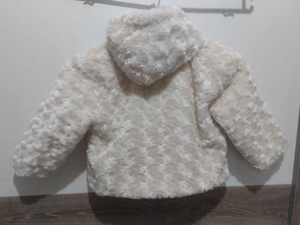 Kız Çocuk Beyaz Kürk Detaylı Ceket - Görsel 3