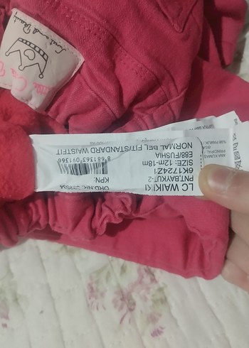 Düğmeli Pembe Kız Çocuk Pantolonu,
içi polar - Görsel 5