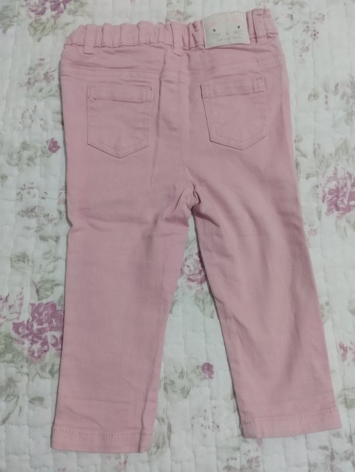 Kız Çocuk Düğmeli Pembe Pantolon - Görsel 4