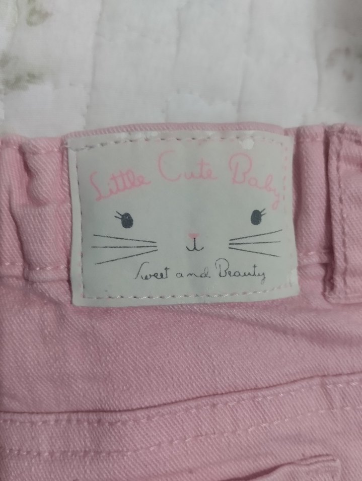 Kız Çocuk Düğmeli Pembe Pantolon - Görsel 3