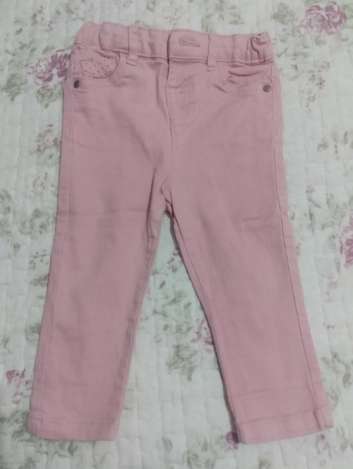 Kız Çocuk Düğmeli Pembe Pantolon - Görsel 5