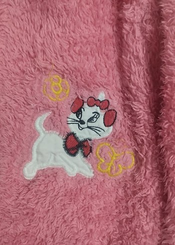 Kız Çocuk Pembe Kapüşonlu Peluş Ceket 4-5 yaş - Görsel 2