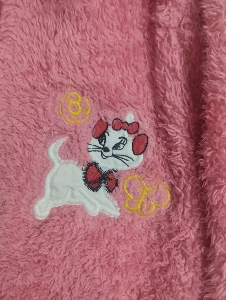 Kız Çocuk Pembe Kapüşonlu Peluş Ceket 4-5 yaş - Görsel 2