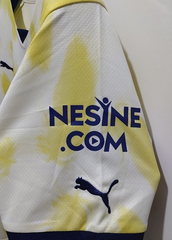 Sarı Batik Desenli V Yaka Erkek Tişört - Görsel 5