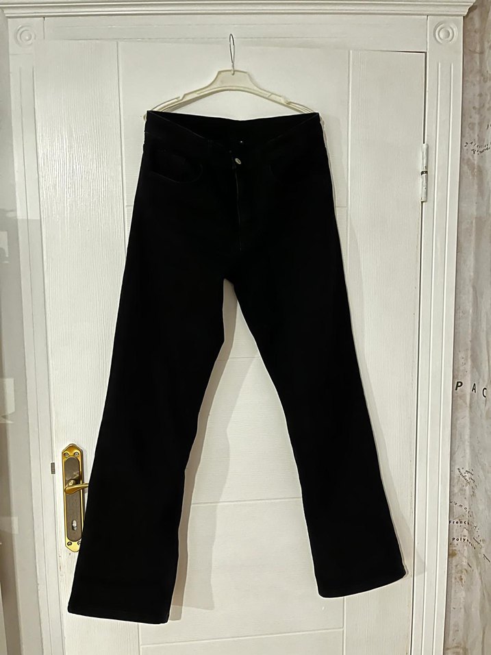 Siyah kadın straight Pantolon - Görsel 2