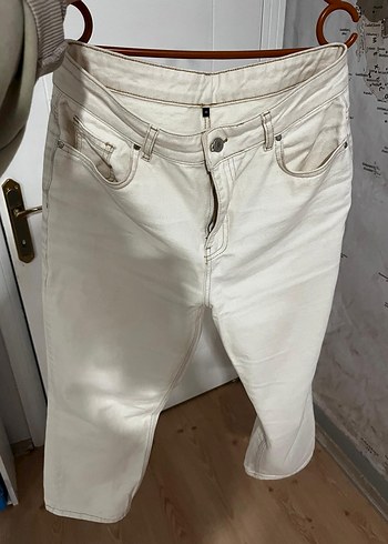 Beyaz Regular Fit Kadın Kot Pantolon - Görsel 2