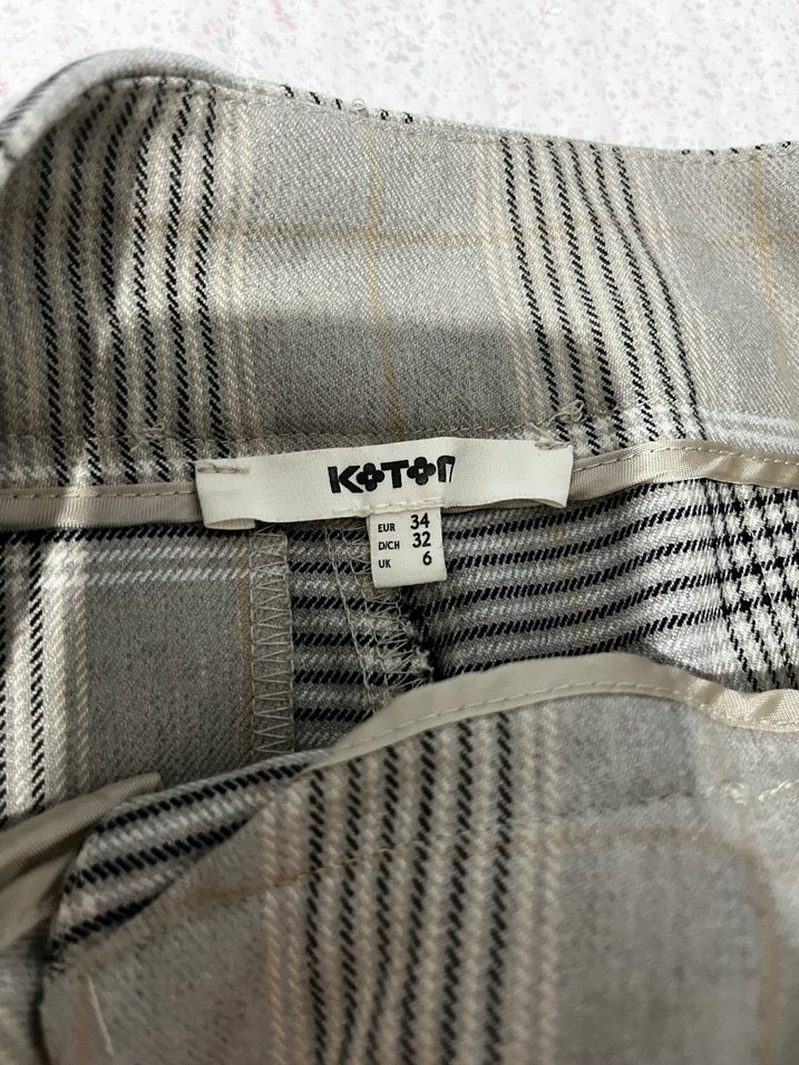 Gri Pileli Kadın Kumaş Pantolon - Görsel 2