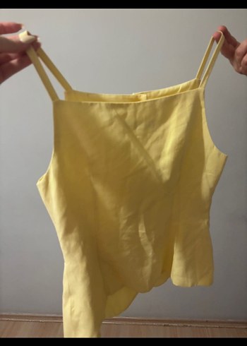 Sarı V Yaka Hamile Gömleği, Uzun Kollu - Görsel 2