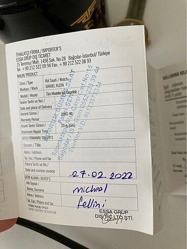 Beden Michal Fellini Saat