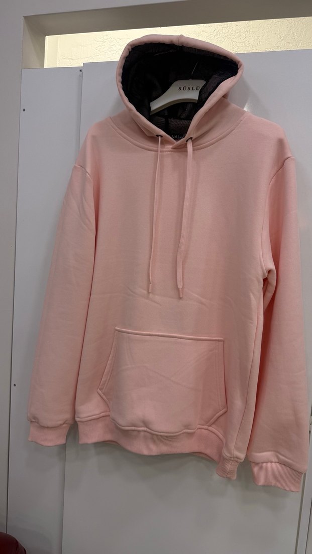 Pembe Sweatshirt, Rahat Kesim /Tüm Bedenler Mevcut - Görsel 3