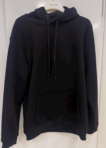 Siyah Kapüşonlu Kadın Sweatshirt Tüm Bedenler Mevcut - Görsel 4