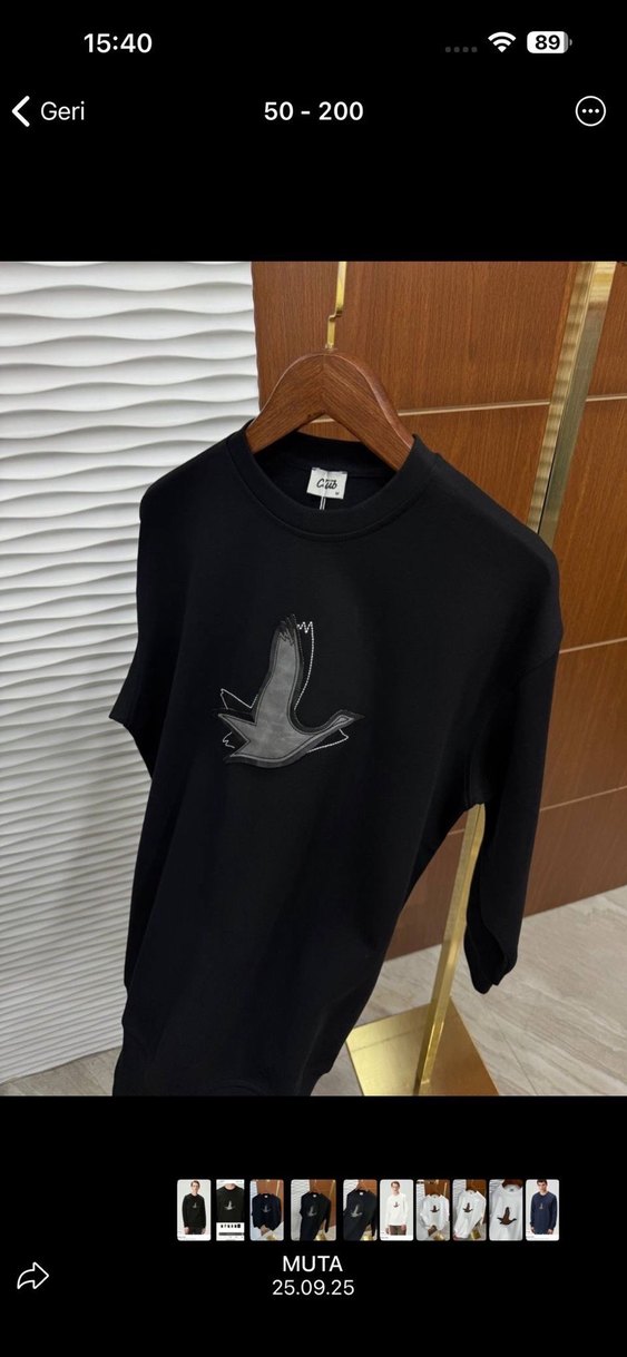 Siyah Baskılı Uzun Kollu Tüm Bedenler Mevcut - Görsel 2