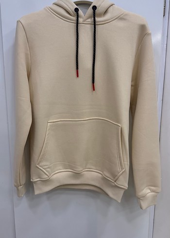 Krem Kapüşonlu Sweatshirt /Tüm Bedenler Mevcut - Görsel 2