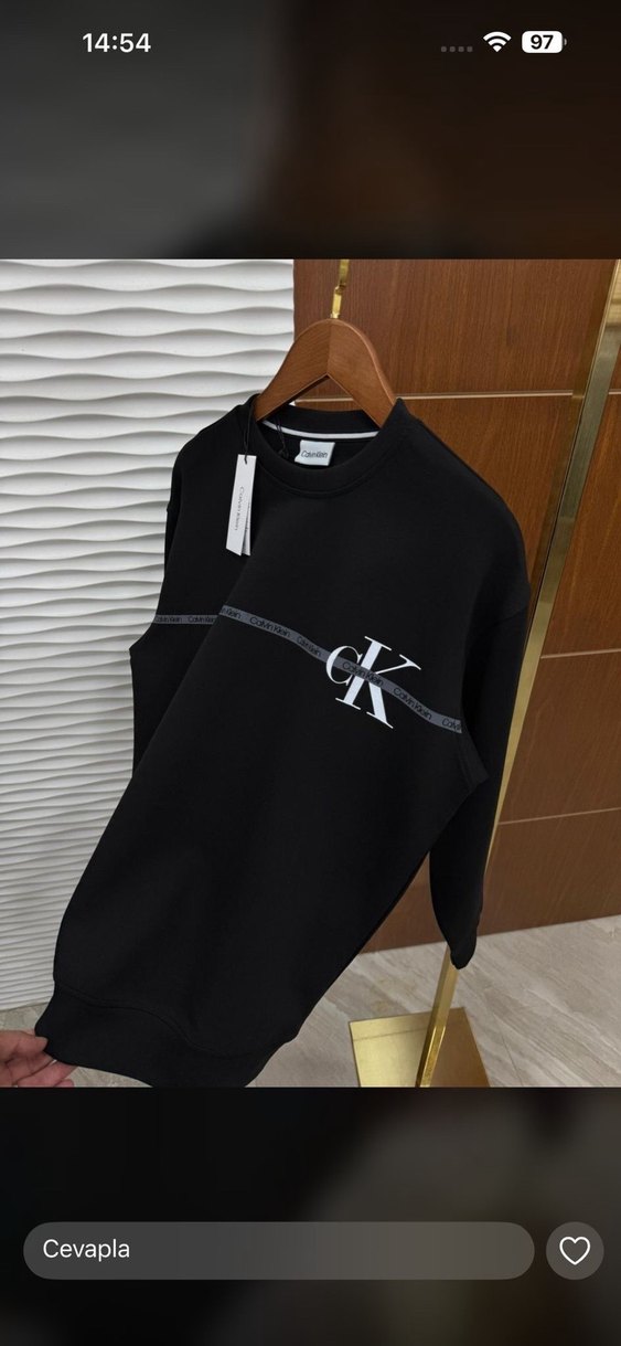 Calvin Klein Siyah Triko  Kazak Tüm Bedenler Mevcut - Görsel 2