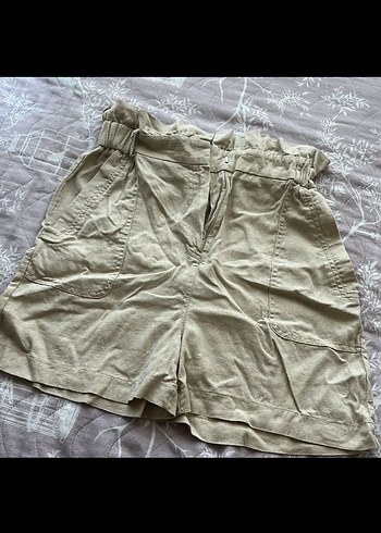 Koton Bej Hamile Keten şort - Görsel 2