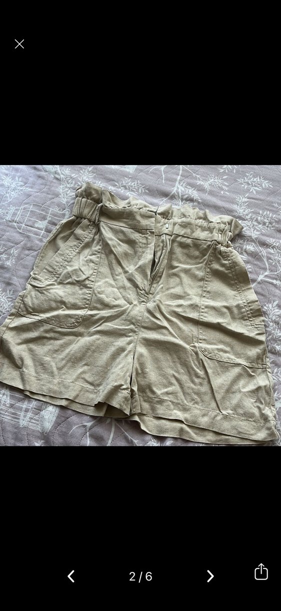 Koton Bej Hamile Keten şort - Görsel 2