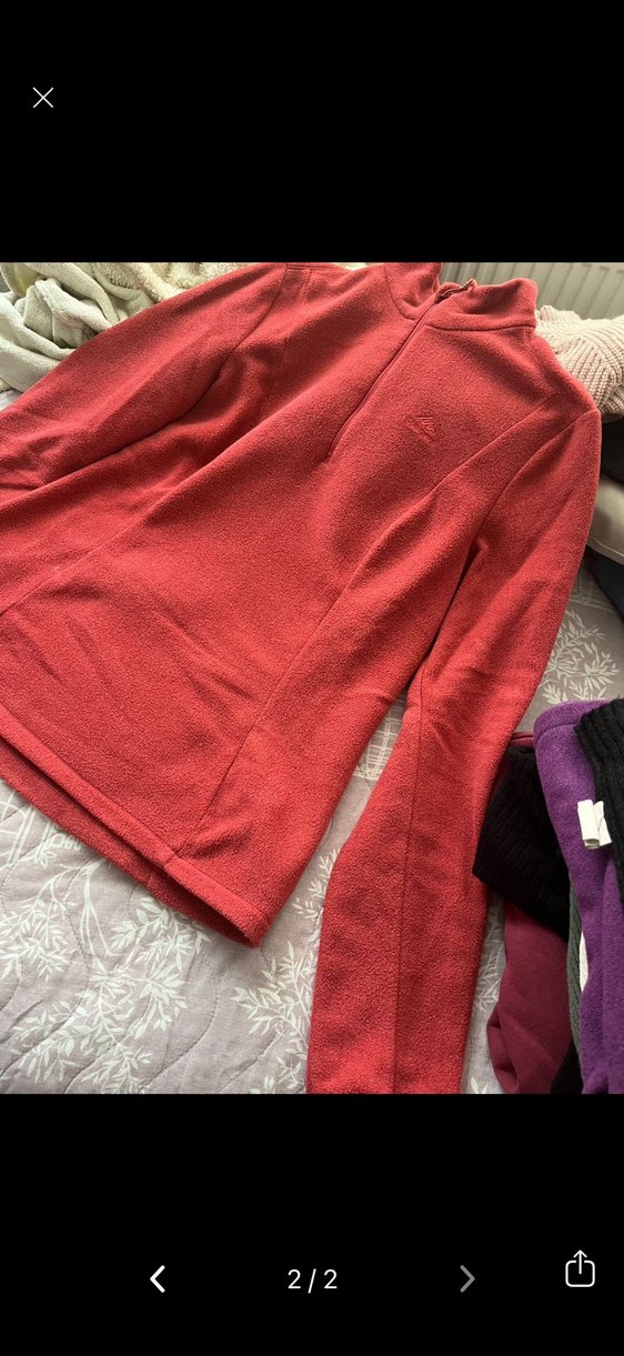 Kırmızı Yarım Fermuarlı Kadın Sweatshirt - Görsel 2