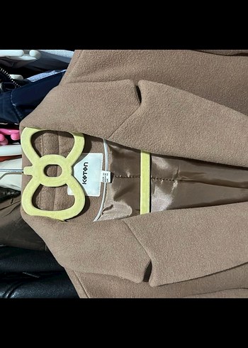 Bej Uzun Kadın Kemerli Palto - Görsel 2