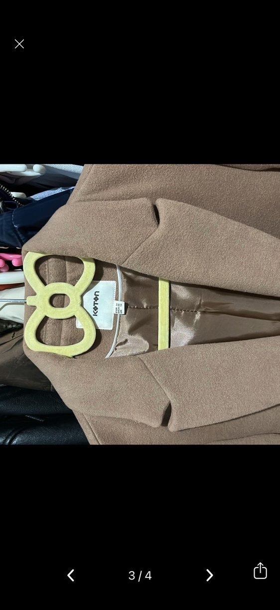 Bej Uzun Kadın Kemerli Palto - Görsel 2