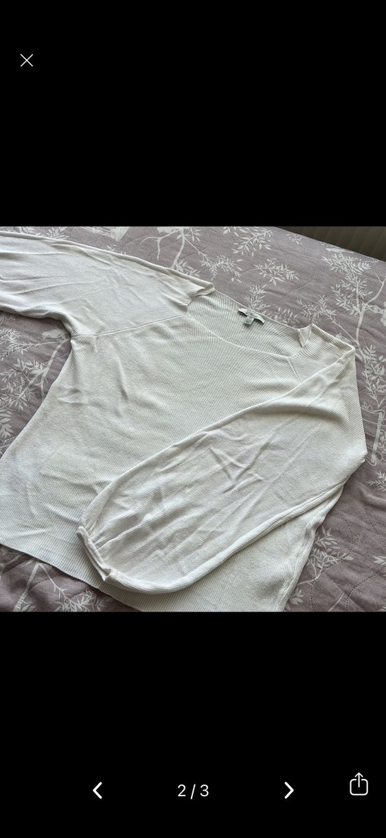 Mavi Bohem Nakışlı Beyaz Kadın Kazak - Görsel 2