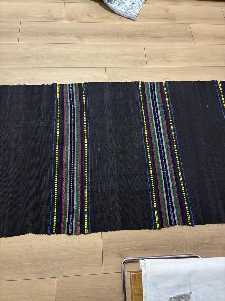 El emeği/Göznuru el dokuma klasik renkli çizgili kilim halı - Görsel 2